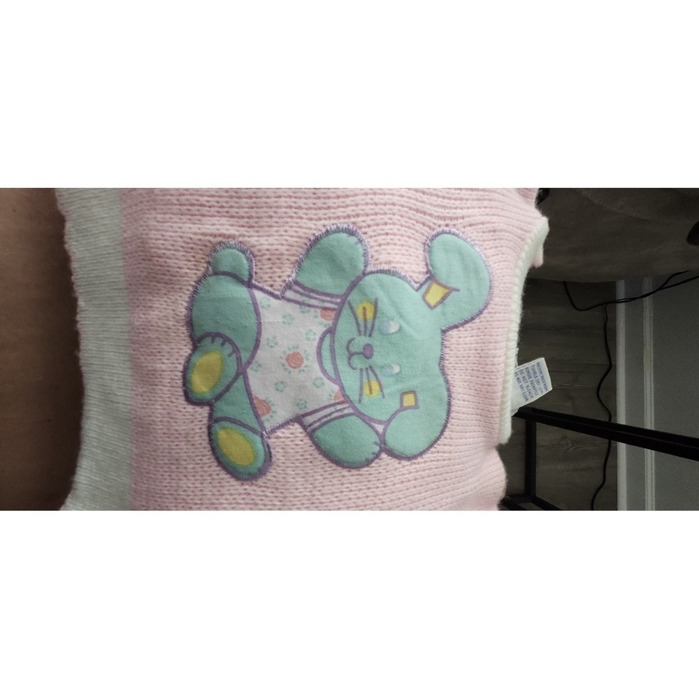 Vintage Adorable Baby Knit  Sweater Easter Bunny Size 3/6 Months By Color Track - Picture 6 of 6